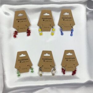 Handmade Beaded Dangle Earrings - Assorted Colors
